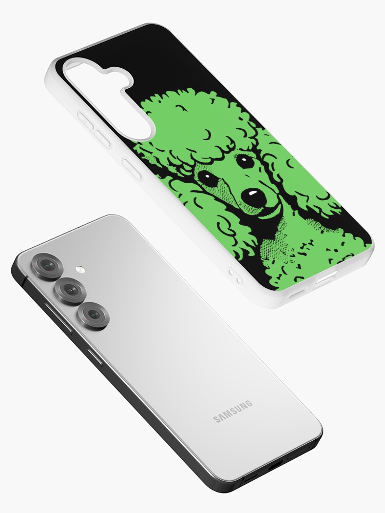 Thumbnail 2 of 4, Samsung Galaxy Phone Case, Lime Pop Art Poodle On Black Background designed and sold by K9ish.