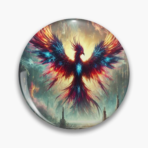 Item preview, AI generated phoenix rising in the sunrise, dystopian fantasy designed and sold by AI-this-is-AI.