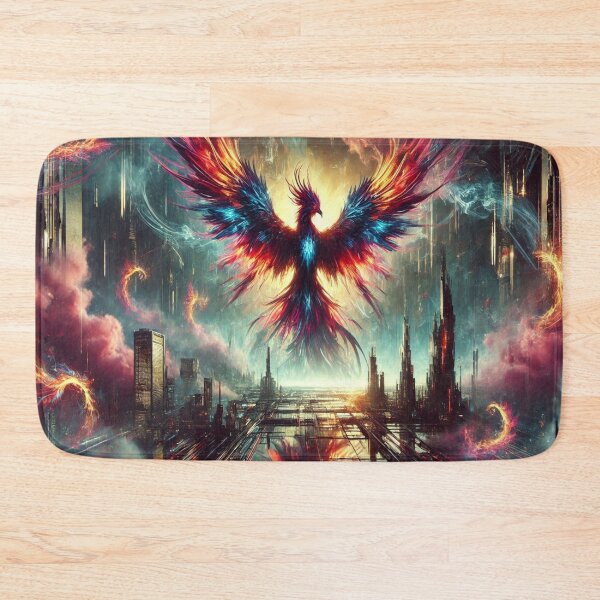 Item preview, AI generated phoenix rising in the sunrise, dystopian fantasy designed and sold by AI-this-is-AI.