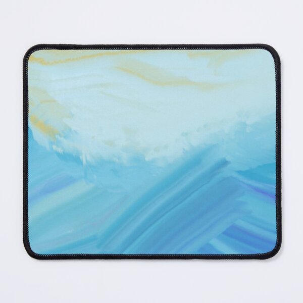 Item preview, Abstract Painting Depicting Soft Blue and Golden Tones with Flowing Patterns designed and sold by Beautiful art store.