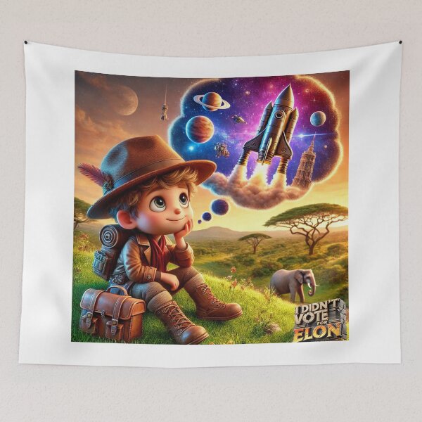 Item preview, "Young Elon Dreams of Traveling to the Stars" designed and sold by MySheetMusicArt.