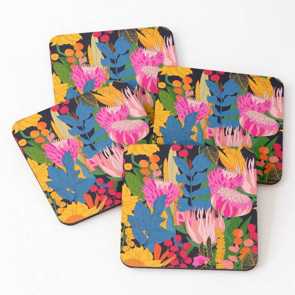 Item preview, Mixture of tropical flowers, sunflower, red berries and blue bell designed and sold by Wildlife and marine life.