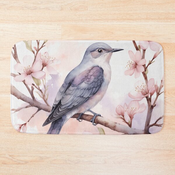 Item preview, Cuckoo Bird in Cherry Blossom Watercolor designed and sold by WaterBirdArt.