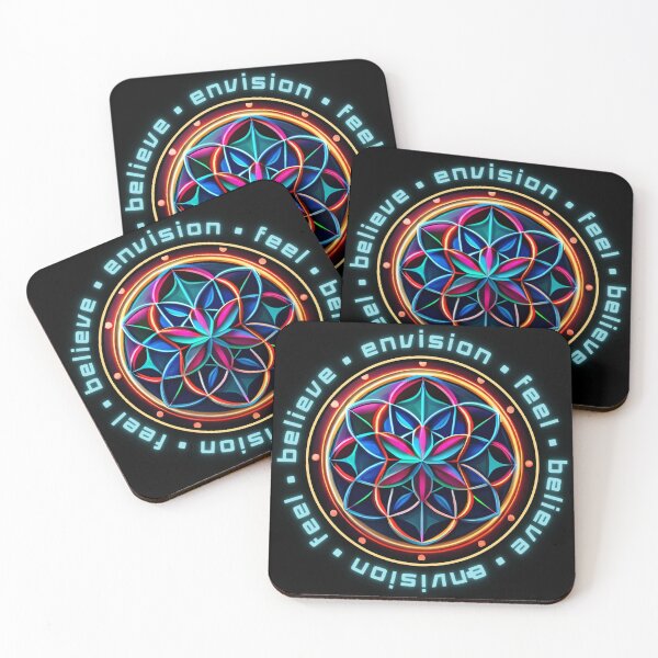 Item preview, Sacred Geometry Cymatics Vibration & Flower of Life Six Petal Cyan designed and sold by Zeporas Castle.