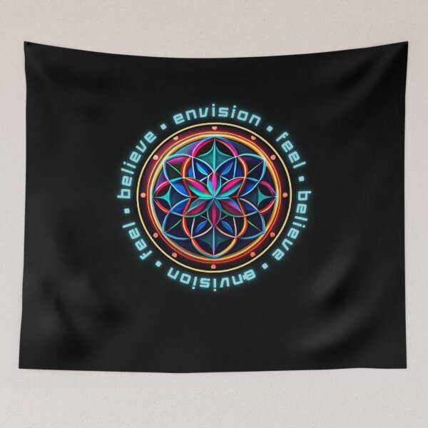 Item preview, Sacred Geometry Cymatics Vibration & Flower of Life Six Petal Cyan designed and sold by Zeporas Castle.