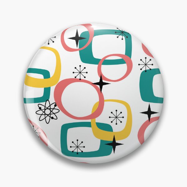 Item preview, Mid Century Modern Shapes Pattern Ovals Rectangles Stars Space Age Era designed and sold by Itaya Art.