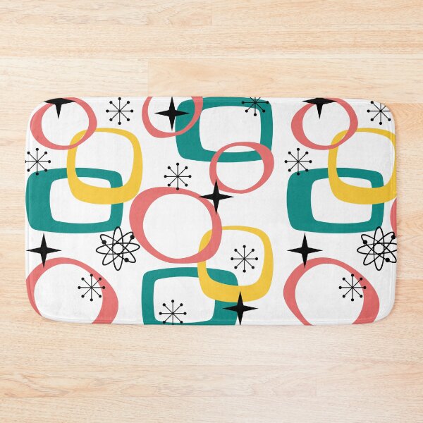 Item preview, Mid Century Modern Shapes Pattern Ovals Rectangles Stars Space Age Era designed and sold by Itaya Art.