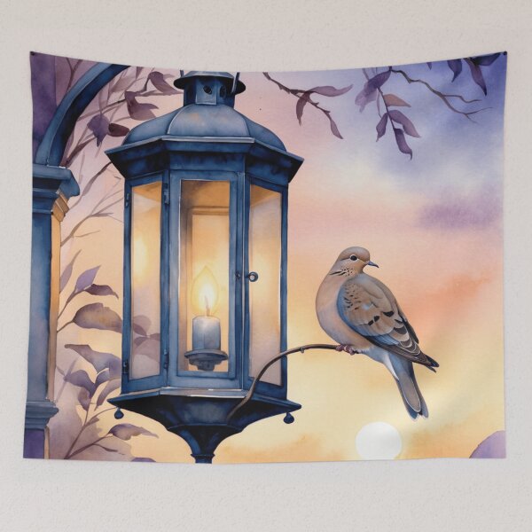 Item preview, Mourning Dove with Lantern in Twilight designed and sold by WaterBirdArt.