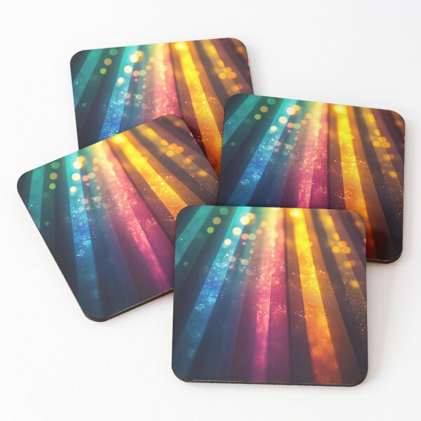 Item preview, Radiant Rainbow Lasers Vibrant Bokeh Pattern designed and sold by OriginalBeerCat.
