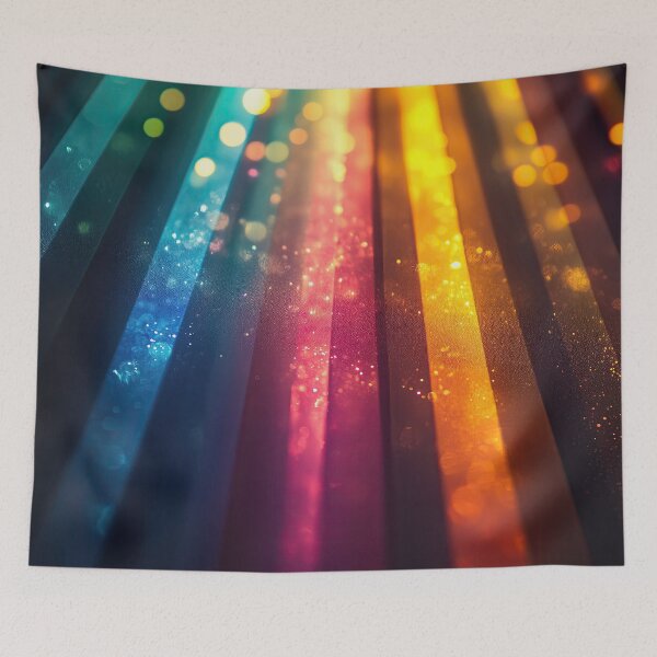 Item preview, Radiant Rainbow Lasers Vibrant Bokeh Pattern designed and sold by OriginalBeerCat.