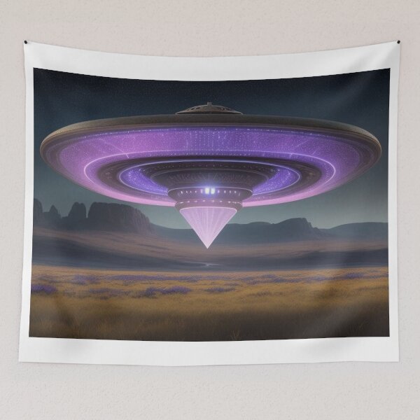 Item preview, Ufo Hovering Over Valley designed and sold by highplacidity.