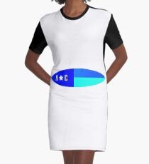 Nautical NC Surfboard Graphic T-Shirt Dress