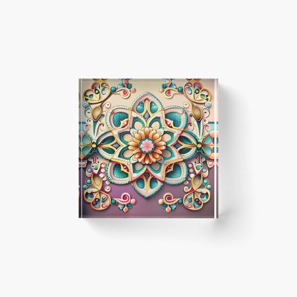 Item preview, Filigree Art Elegant & Royal Green Star Flower Mandala designed and sold by Zeporas Castle.