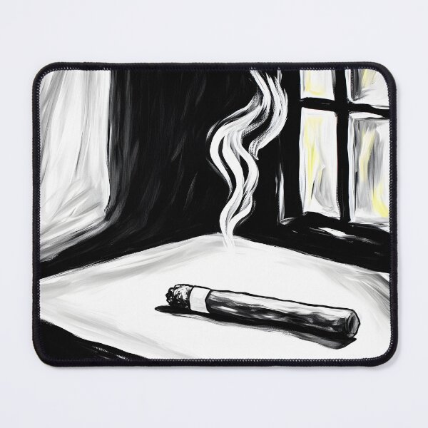 Item preview, Cigar in Solitude Smoke Curles in the Quiet of Light and Shadow Abstract Digital Art AI Generated designed and sold by OlfactoART Studio.
