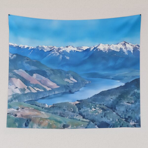Item preview, Lake Cushman Olympic Mountains (Watercolor) designed and sold by flyscenicair.