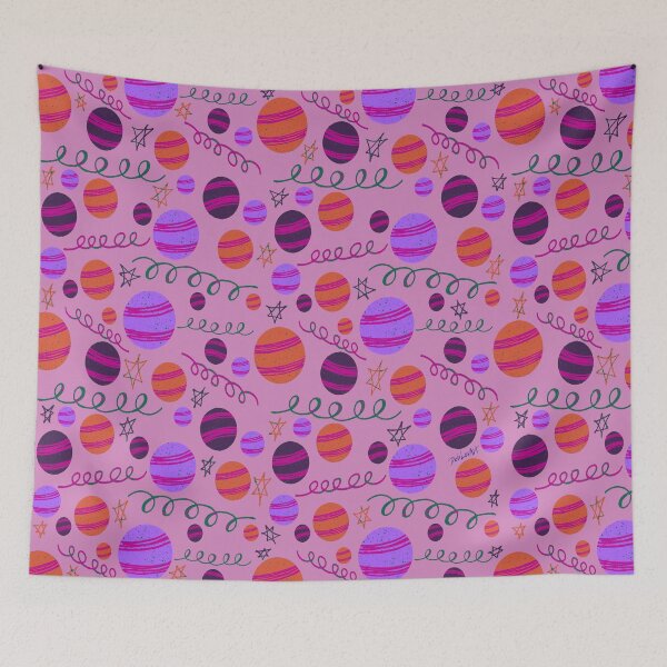 Item preview, Hanukkah Ornaments-Orange-Pink Background designed and sold by deblevart.