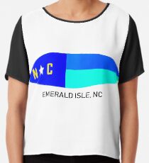 Nautical NC Surfboard (Emerald Isle, NC) Chiffon Top