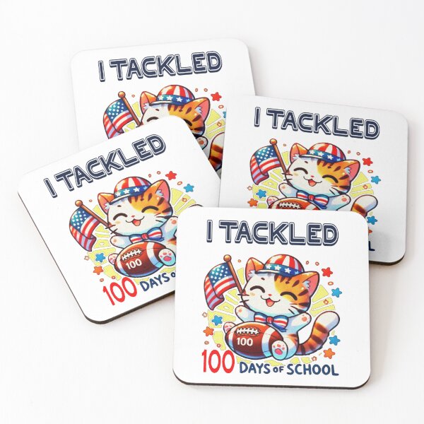 Item preview, I Tackled 100 Days School 100th Day Anime Cat Football Player for Student Teacher designed and sold by Creat-Des.