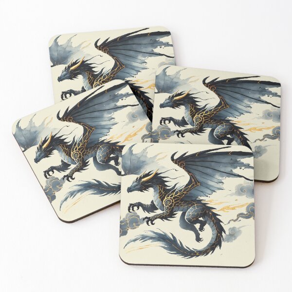 Artikelvorschau, Schwarzer Drache, Kunst im japanischen Stil entworfen und verkauft von Thunderbelts.