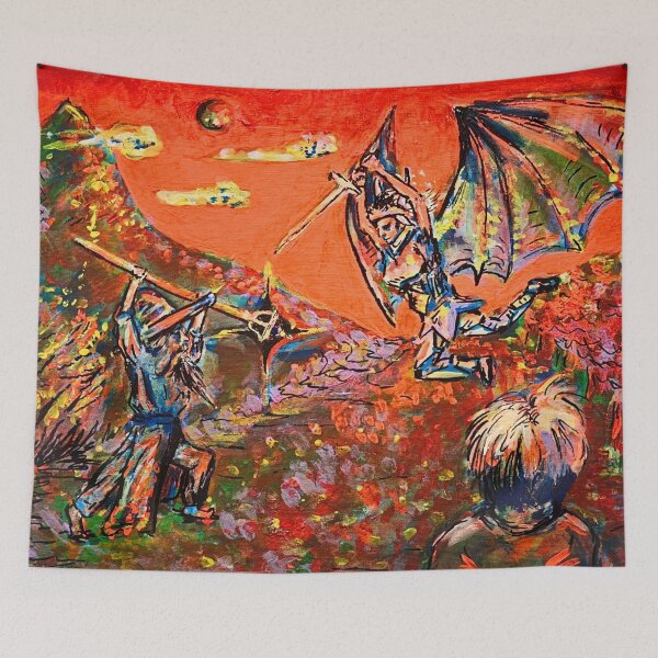 Item preview, Wizard and Warrior in a Duel  designed and sold by Jaz Caz Art.
