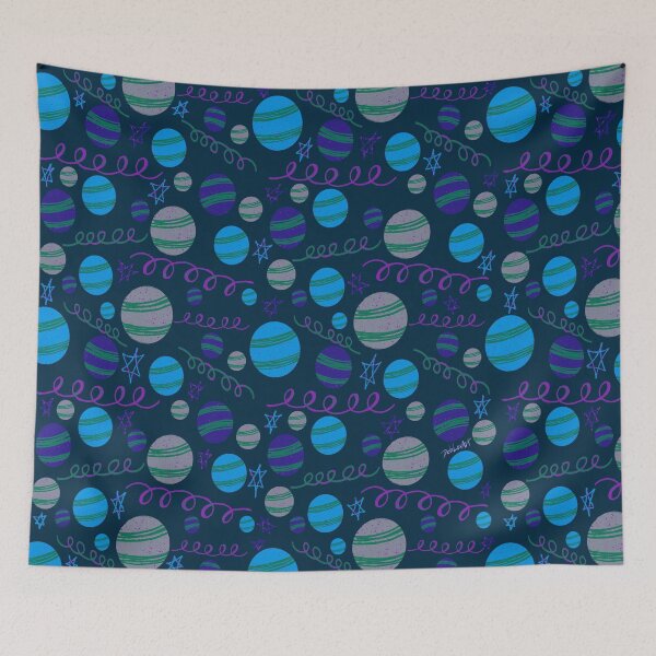 Item preview, Hanukkah Ornaments-Blue Background designed and sold by deblevart.