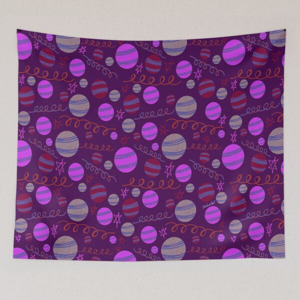 Item preview, Hanukkah Ornaments-Pink-Purple Background designed and sold by deblevart.