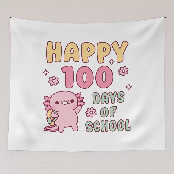 Item preview, Cute Axolotl Happy 100 Days Of School designed and sold by rustydoodle.