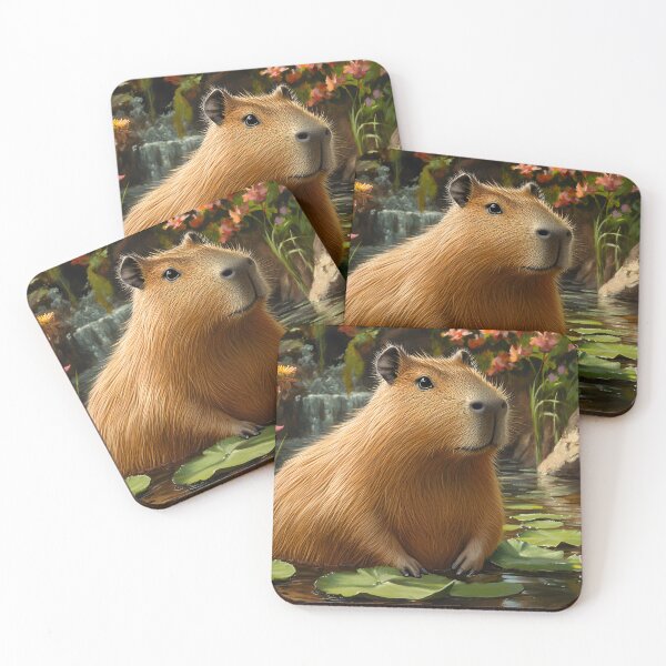 Item preview, Capybara Hanging Out In A Pond  designed and sold by PuzzleBoxCorner.