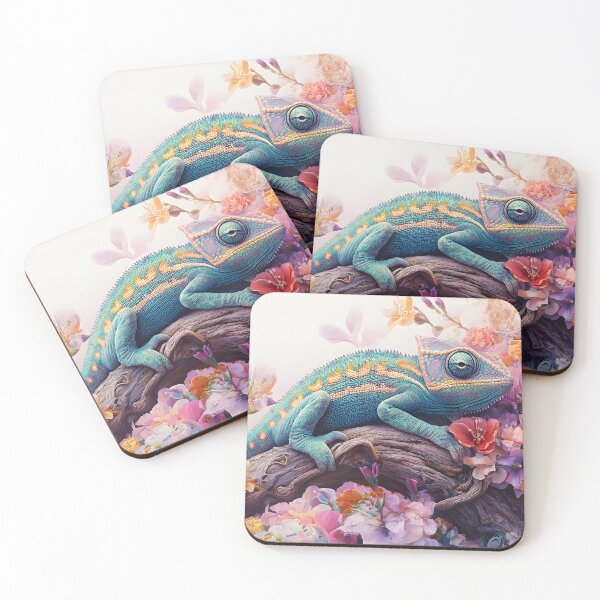 Item preview, Chameleon Sitting On A Branch With Flowers  designed and sold by PuzzleBoxCorner.