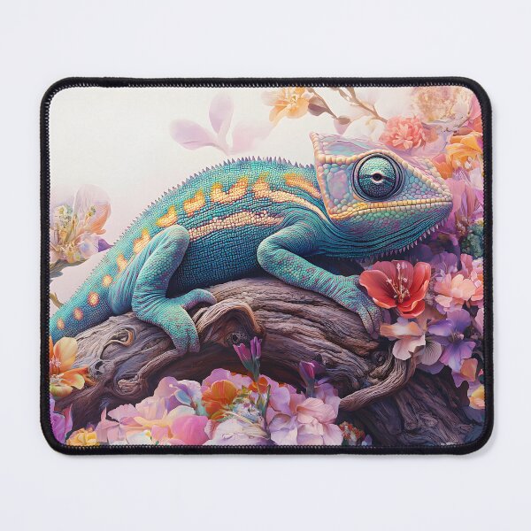Item preview, Chameleon Sitting On A Branch With Flowers  designed and sold by PuzzleBoxCorner.
