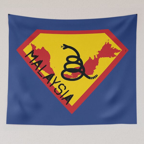 Item preview, MALAYSIA SHIELD - Freedom Is The Superpower - Modern Gadsden Snake Flag - Dont Tread On Me SUPERHERO spellout design designed and sold by pelagio.