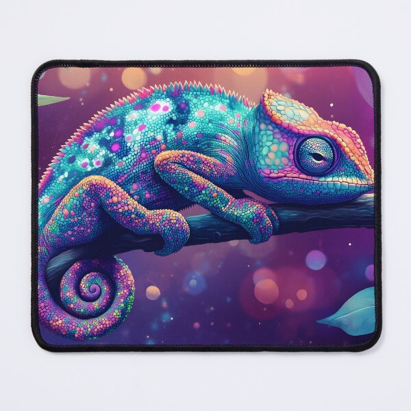 Item preview, Psychedelic Chameleon Sitting On A Branch  designed and sold by PuzzleBoxCorner.