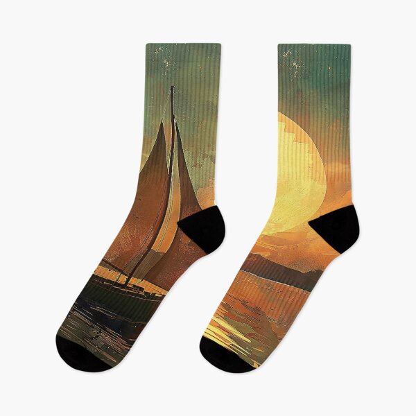 Item preview, Serene Sunset Sailboat Journey A Couple Hand in Hand Basking. designed and sold by CheerForGoods.