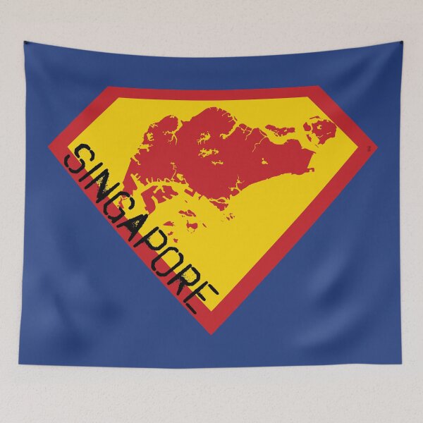 Item preview, SUPER SINGAPORE SHIELD - Freedom Is The Superpower -   SUPERHERO spellout design designed and sold by pelagio.