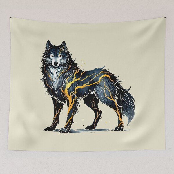 Item preview, Wolf Japanese Style Art designed and sold by Thunderbelts.
