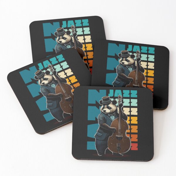 Item preview, panda bear jazz double bass designed and sold by WildPortrait.