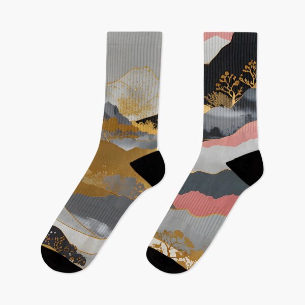 Item preview, Japanese Landscape, Shimmering Mountain Peaks, Abstract Golden Foil Luminous Layers, Modern Minimalistic Japanese Aesthetic designed and sold by Kintsugi99.