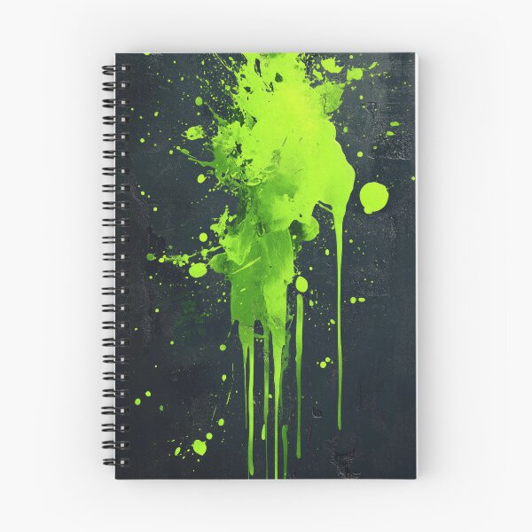 Item preview, Arte de pared abstracto con salpicaduras de pintura verde neón designed and sold by OriginalBeerCat.