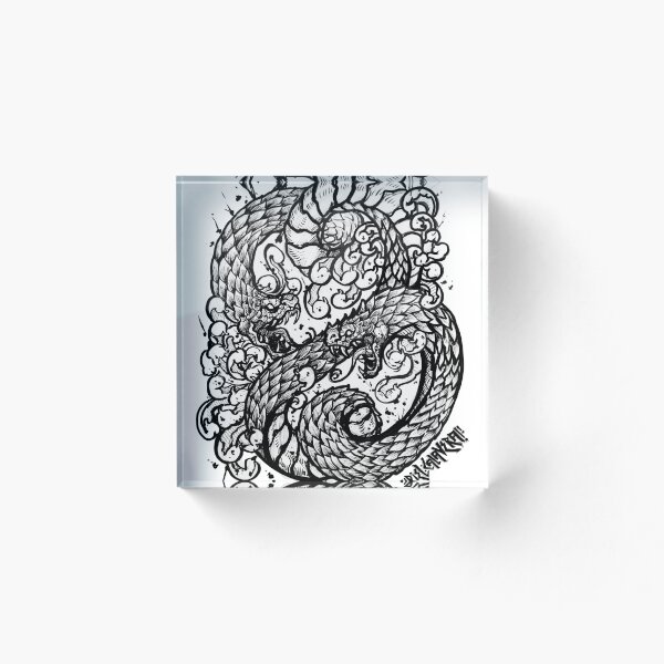 Item preview, dragon ouroboros two-headed black  designed and sold by UrielCalavera.