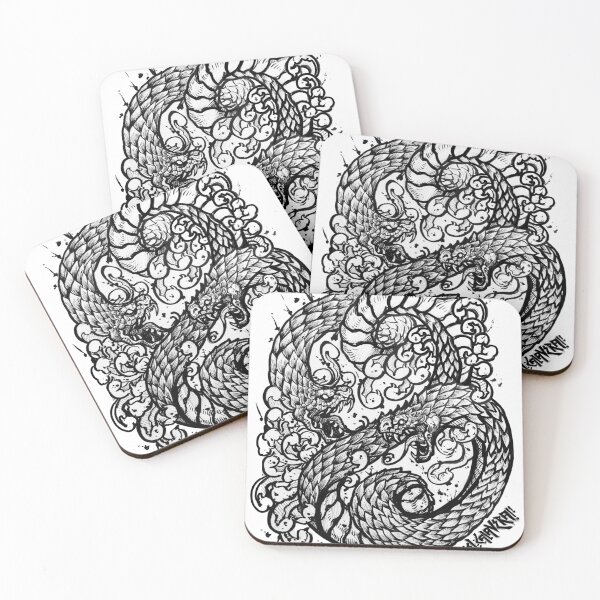 Item preview, dragon ouroboros two-headed black  designed and sold by UrielCalavera.