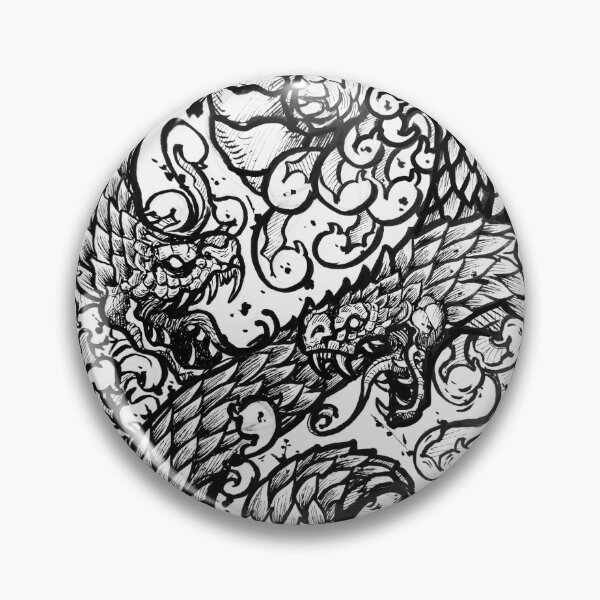 Item preview, dragon ouroboros two-headed black  designed and sold by UrielCalavera.