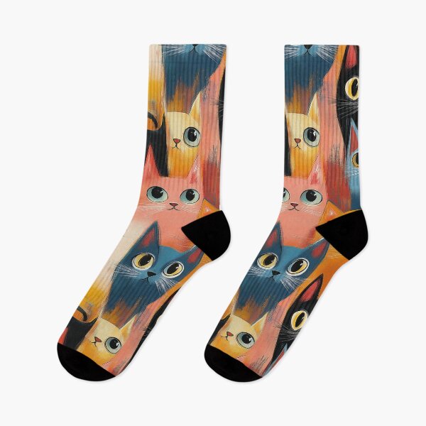 Item preview, Whimsical Cats: A Colorful Abstract Cat Illustration designed and sold by junkydotcom.
