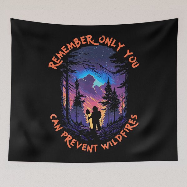 Item preview, Smokey Bear Starry Night Scene Only You Can Prevent Wildfire designed and sold by laothithane.