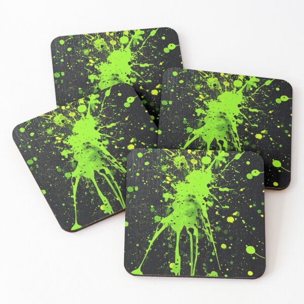 Item preview, Neon Green Splatter Drips on Black Wall designed and sold by OriginalBeerCat.