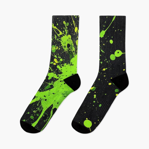 Item preview, Neon Green Splatter Drips on Black Wall designed and sold by OriginalBeerCat.