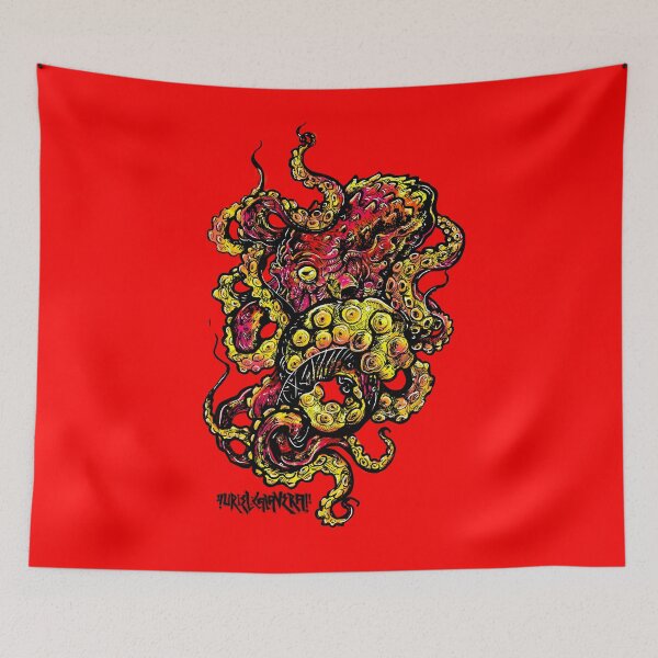 Item preview, Yellow and red octopus designed and sold by UrielCalavera.