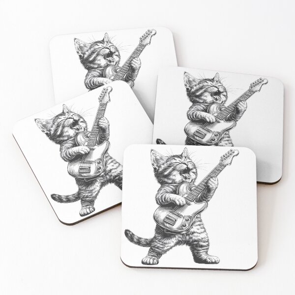 Item preview, Cat Playing Guitar Musician designed and sold by LifmusGoDesigns.