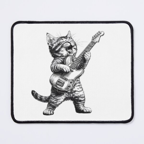 Item preview, Cat Playing Guitar Musician designed and sold by LifmusGoDesigns.
