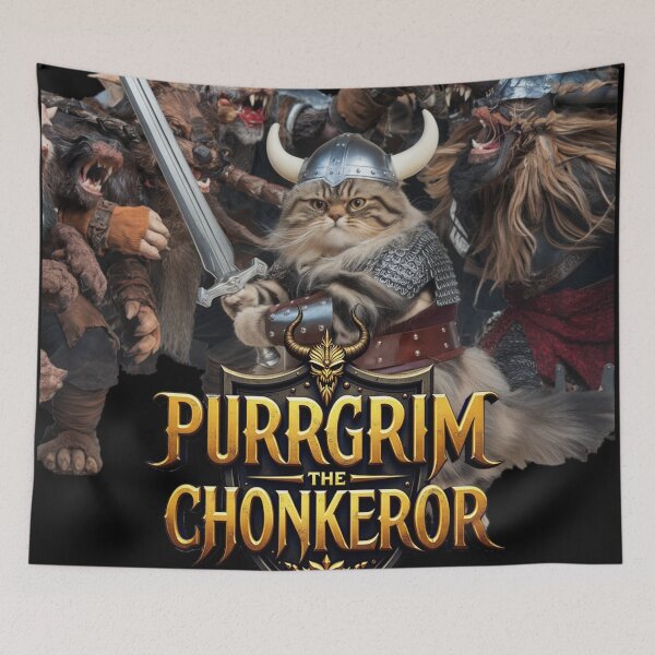 Item preview, Purrgrim the Chonkeror Viking Warrior Cat designed and sold by ChonkingHazard.