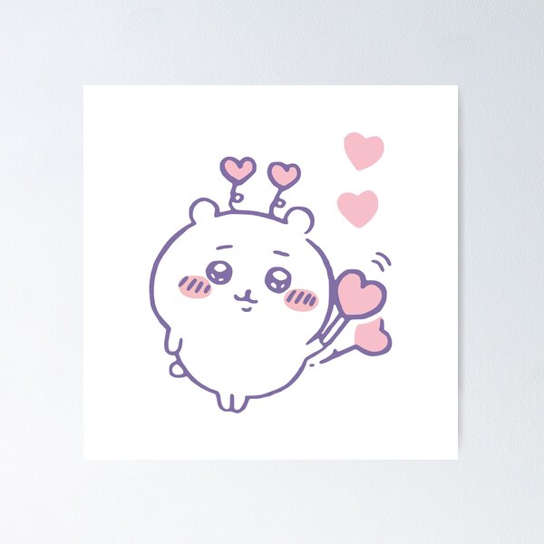 Item preview, Día de San Valentín de Chiikawa - Corazón de amor | Hachiware Usagi | Lindo oso, gato, conejo kawaii designed and sold by OllieMolley.